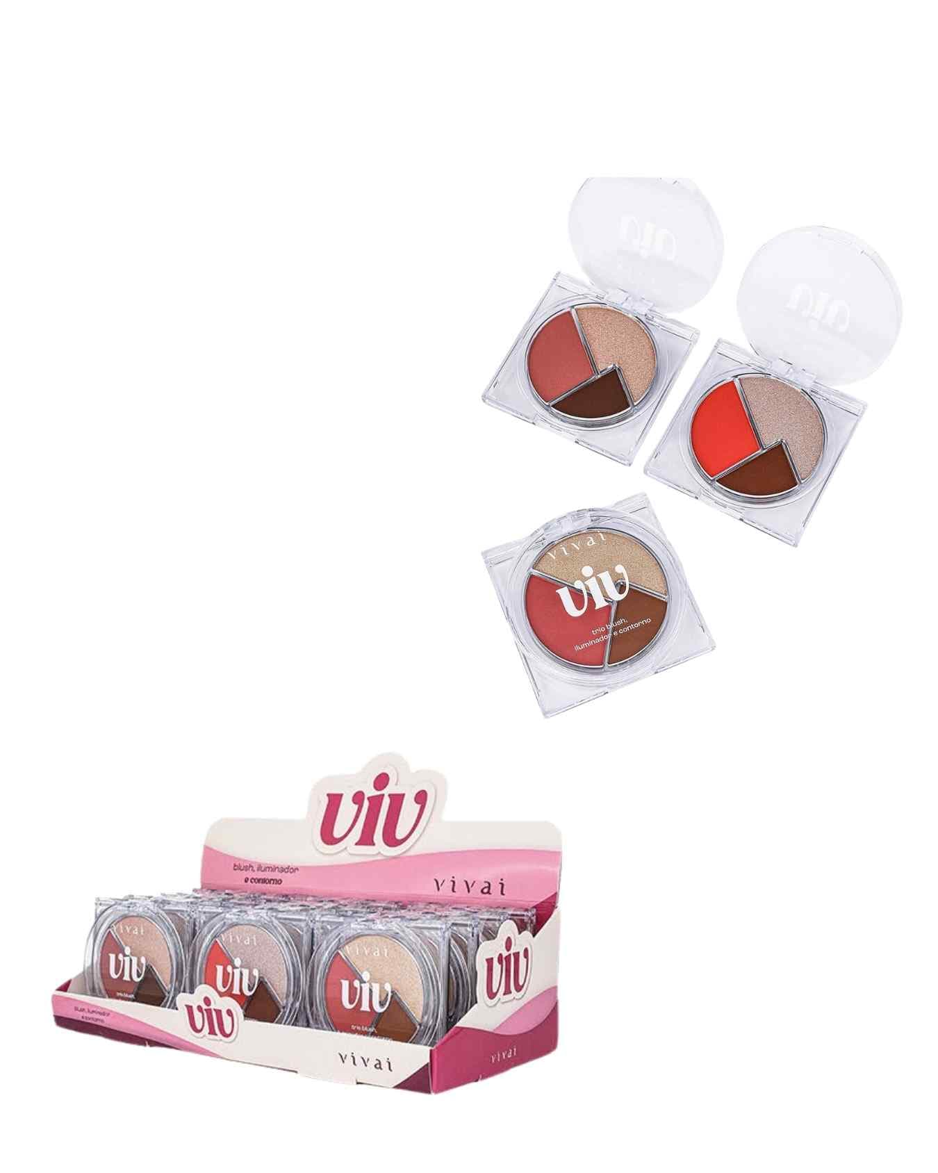 1120.1.1 TRIO BLUSH ILUMINADOR E CONTORNO VIVAI CX COM 12