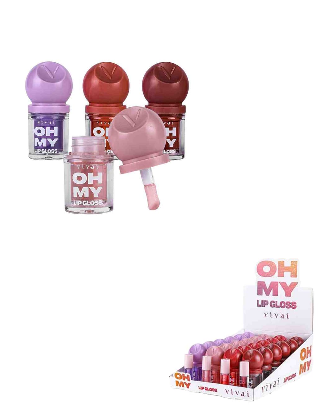 3334.1.1 LIP GLOSS OH MAY EM 4 CORES CX C/24 VIVAI