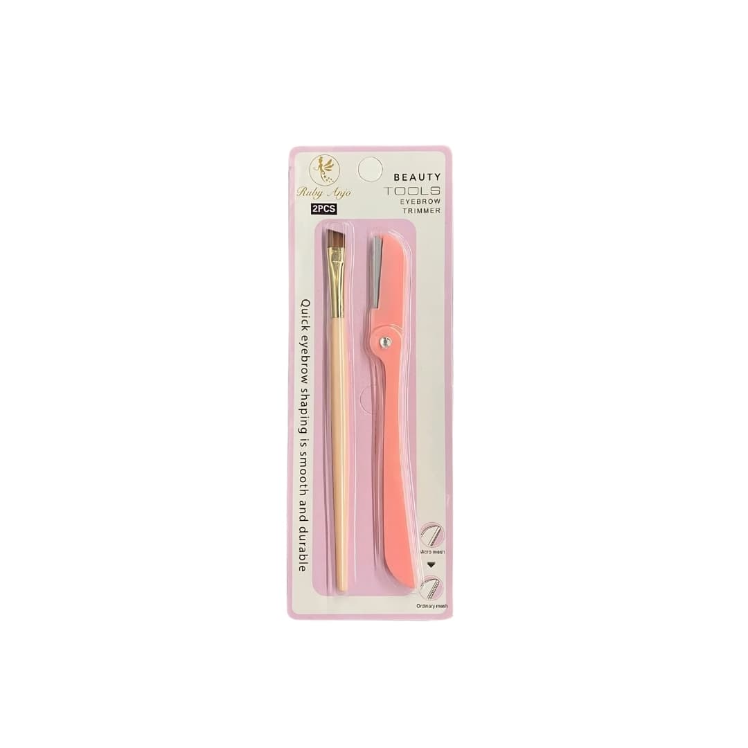 RA555-9 CJT NAVALHA SOBRANCELHA + PINCEL MAQUIAGEM PLAST.