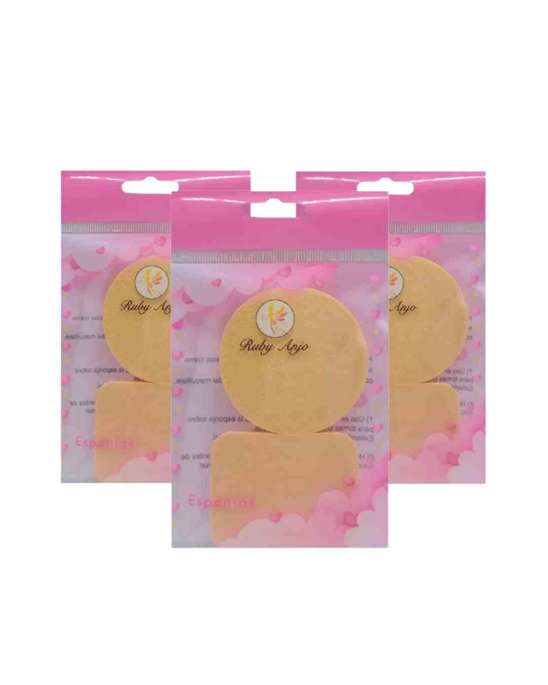 WL056 ESPONJA DE MAQUIAGEM S/APOIO RED/QUAD 2UN RUBY ANJO