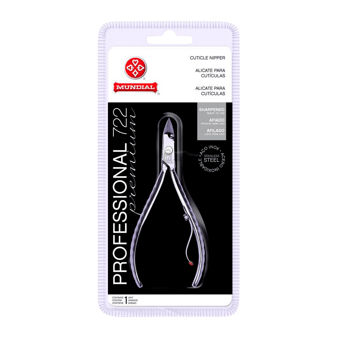 722-PR ALICATE CUTICULA MUNDIAL PROFISSIONAL PREMIUM INOX