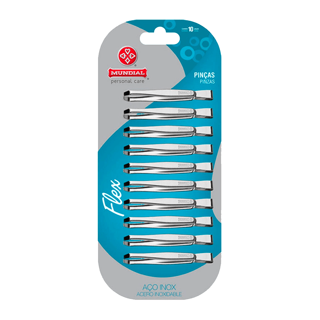 110 PINCA MUNDIAL INOX FLEX CARTELA 10PC