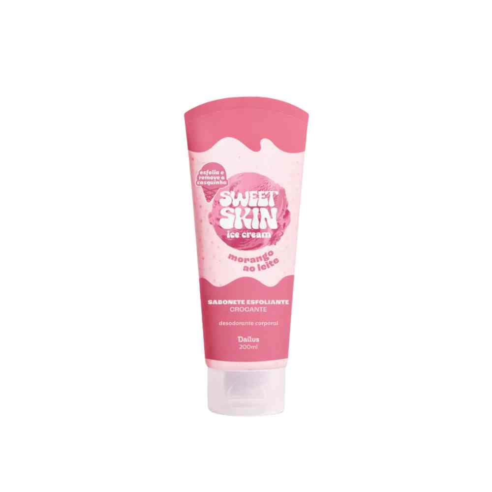SABONETE ESFOLIANTE MORANGO AO LEITE SWEET SKIN DAILUS