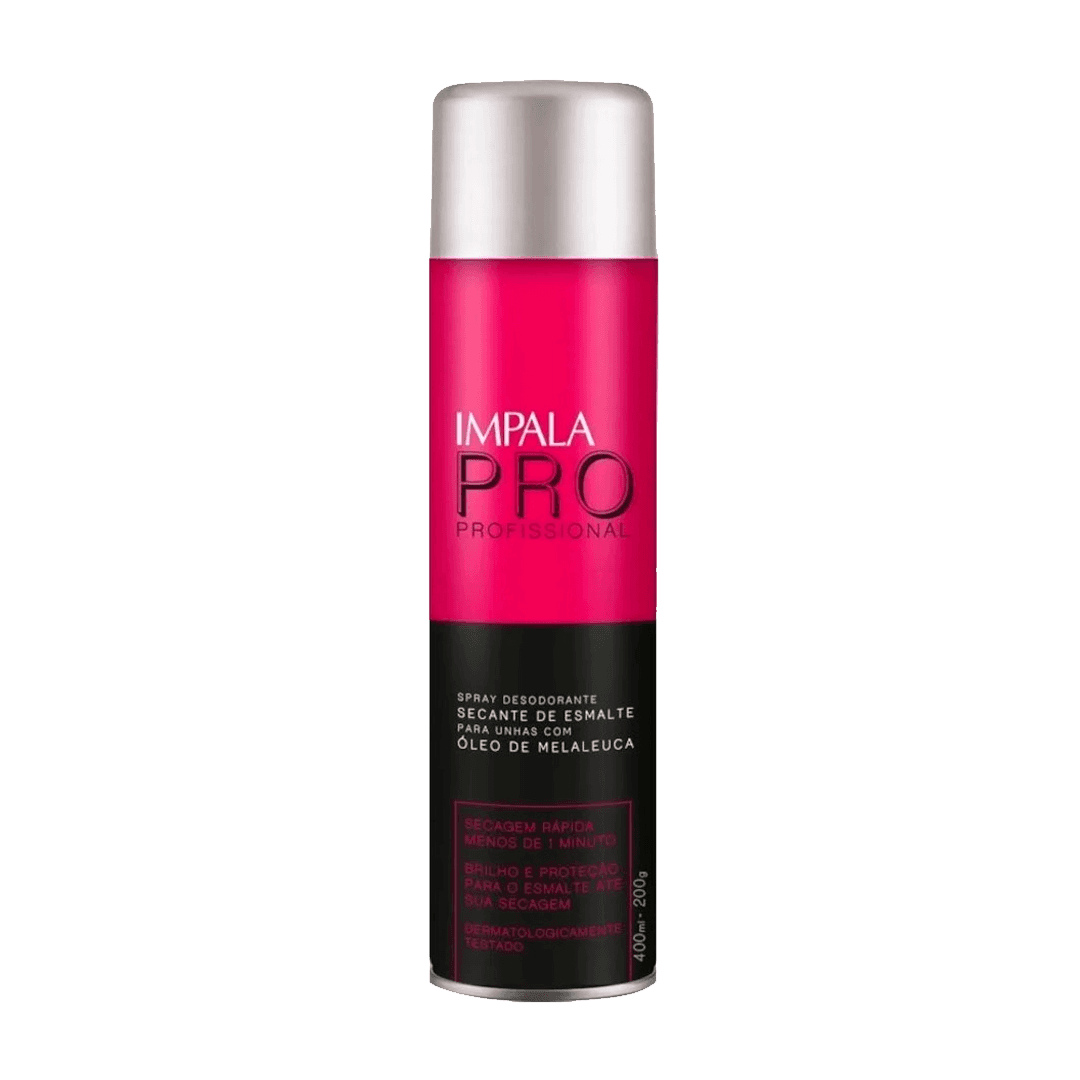 SPRAY IMPALA SEC ESMALTE UNHAS OLEO MELALEUCA 400ML CINZA