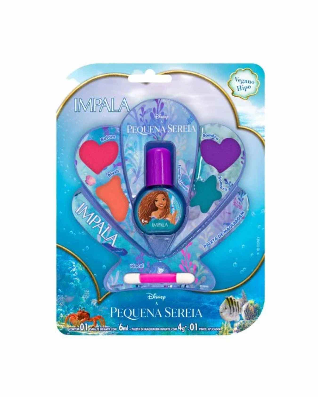 KIT MAQUIAGEM E ESMALTE ENCONTRE SUA VOZ PEQUENA SEREIA