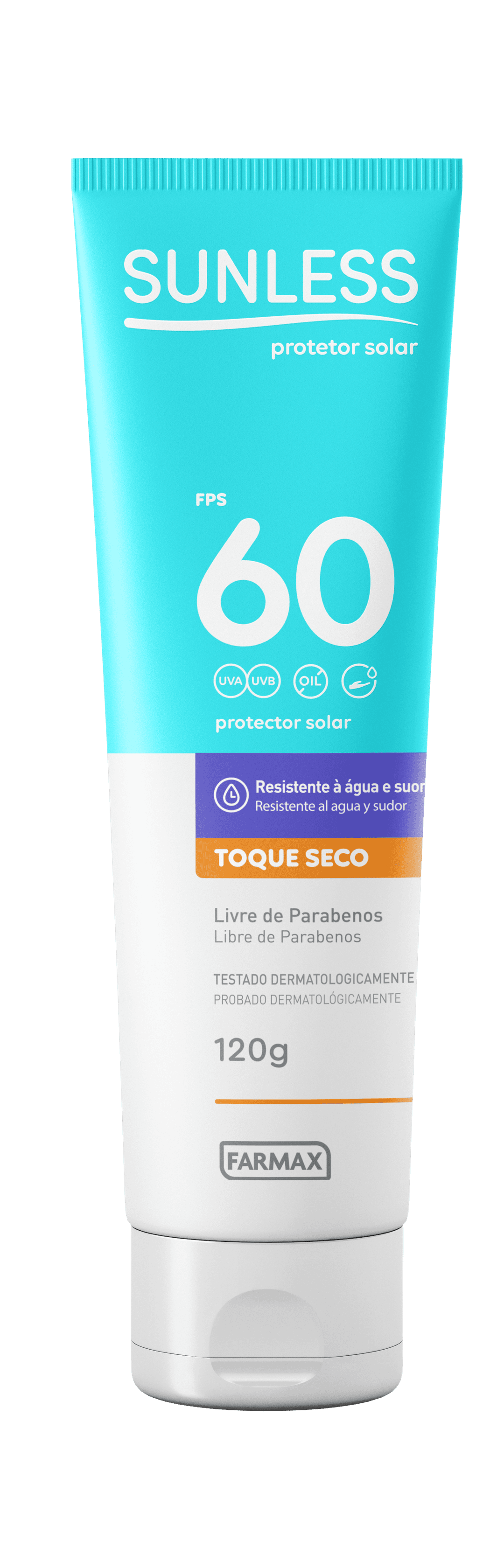 PROTETOR SOLAR FPS60 TOQUE SECO SUNLESS 120G NOVO