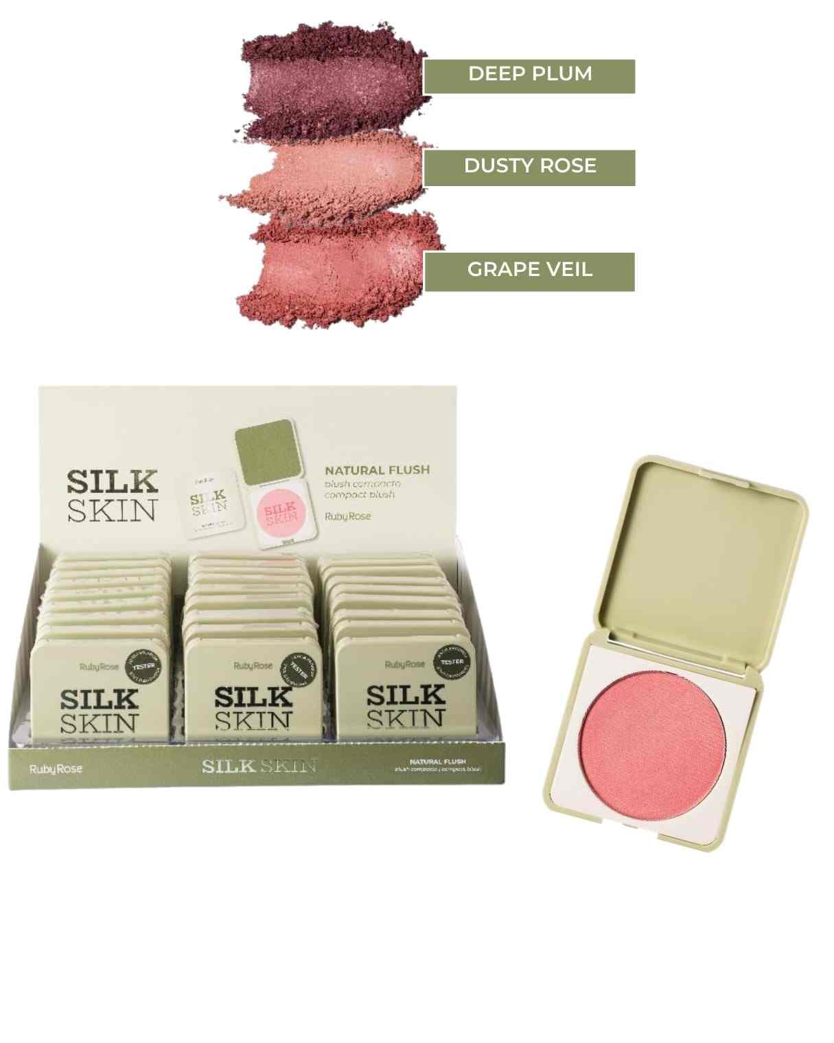 HB T1001M-G2 BLUSH COMPACTO NATU SILK SKIN RUBY ROSE CX/24