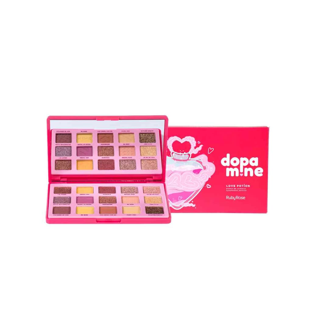 HB F2609 PALETA DE SOMBRAS DOPAMINE 15 CORES RUBY ROSE