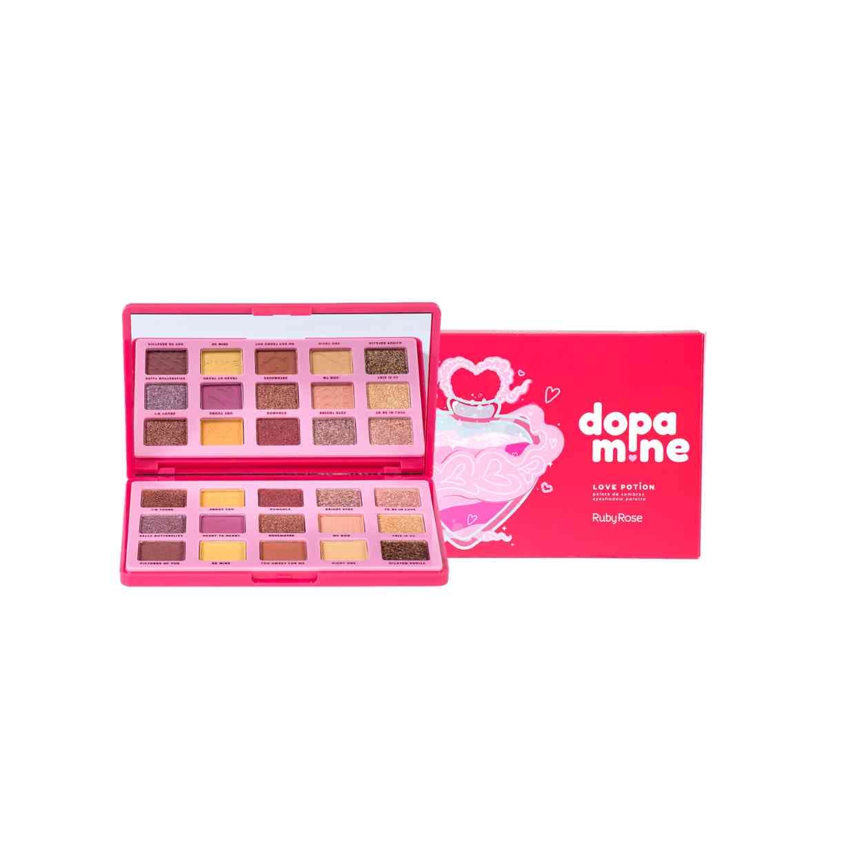 HB F2609 PALETA DE SOMBRAS DOPAMINE 15 CORES RUBY ROSE
