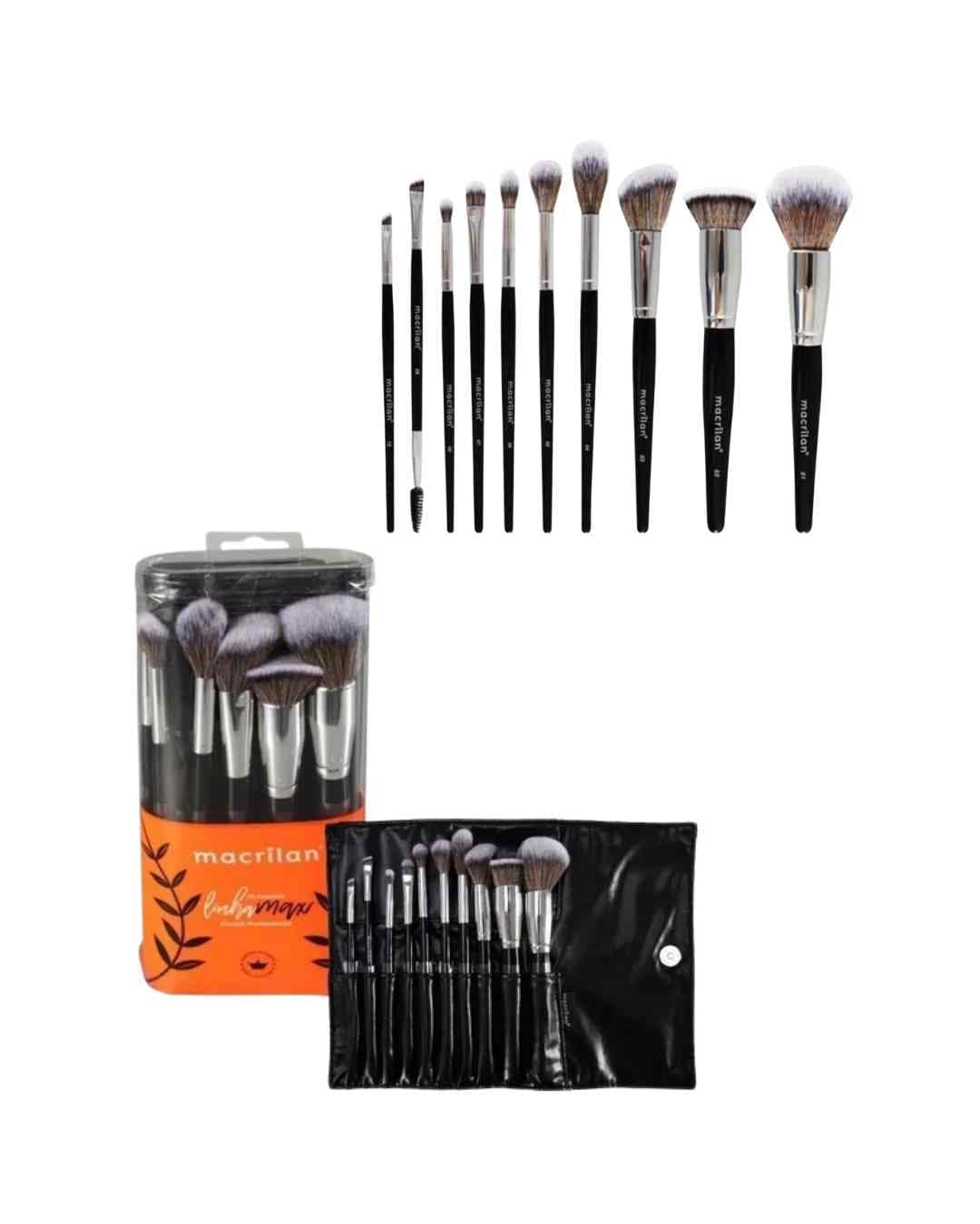 A100 KIT C/10 PINCEIS MACRILAN PROFISSIONAL MAX