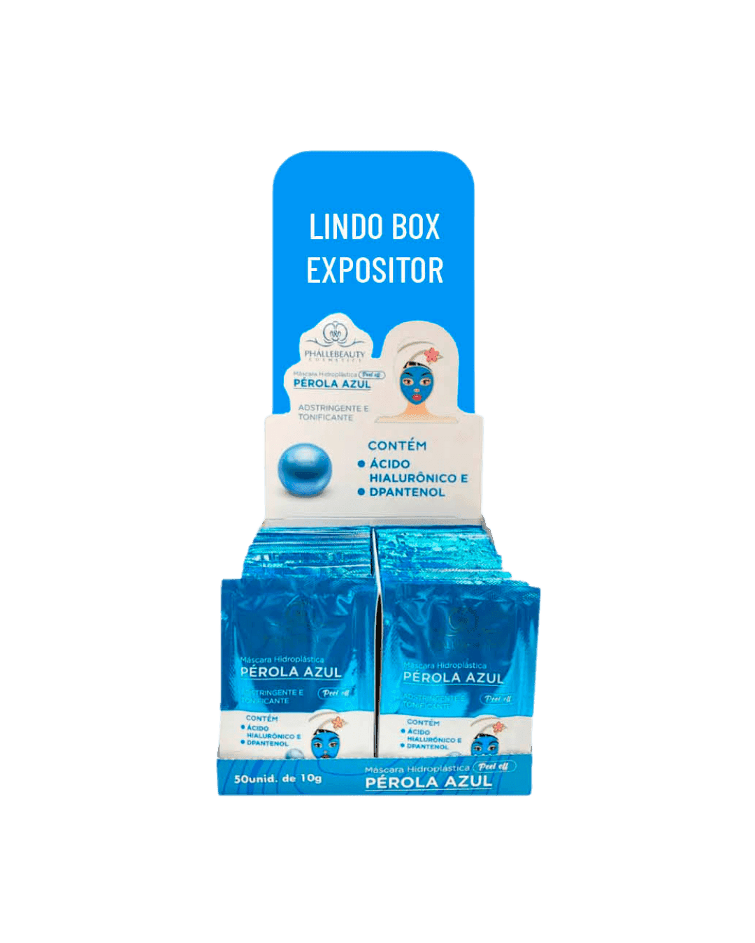 PH0515 MASCARA HIDROPLASTICA PEROLA AZUL PHALLEBEAUTY