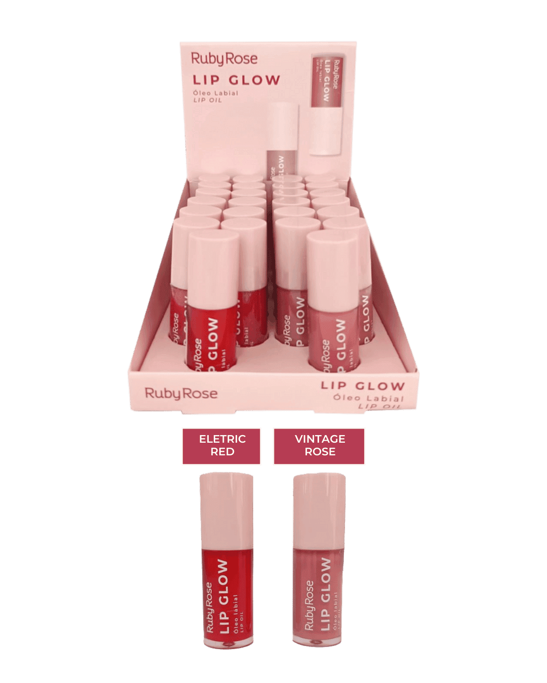 HB L6502 OLEO LABIAL LIP GLOW LINHA ROSA RUBY ROSE CX/24