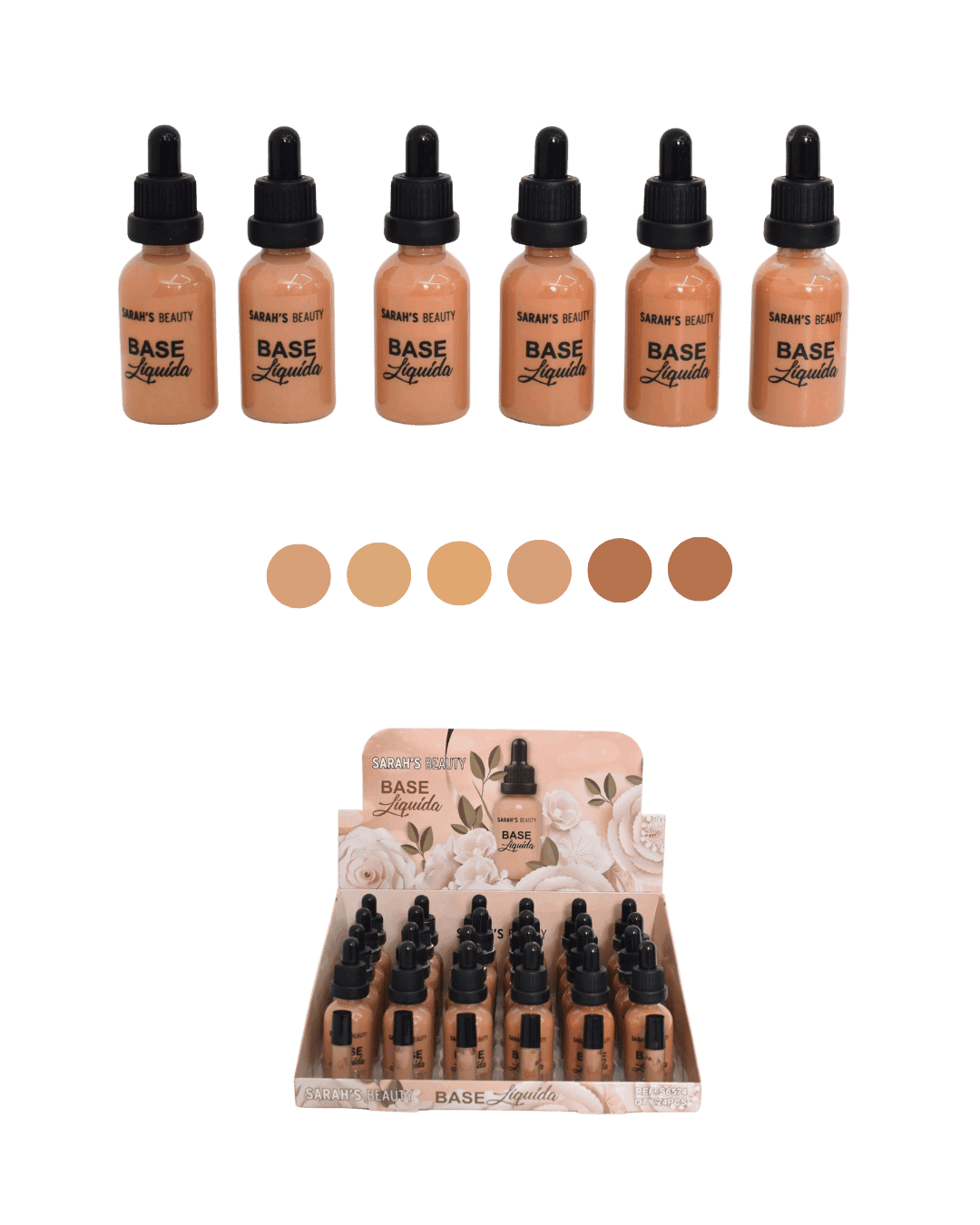 S6574-B BASE LIQUIDA CX/24 SARAHS BEAUTY