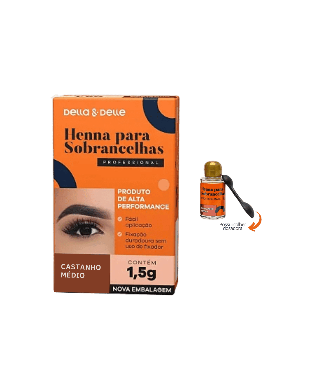 HENNA PARA SOBRANCELHAS CASTANHO MEDIO 1,5G DELLA & DELLE