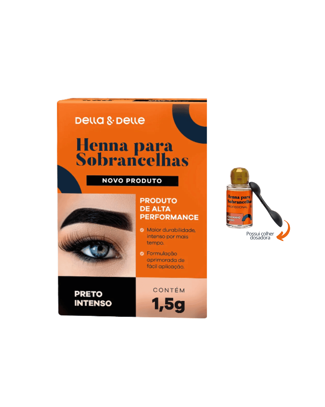 HENNA PARA SOBRANCELHAS PRETO INTENSO 1,5G DELLA & DELLE