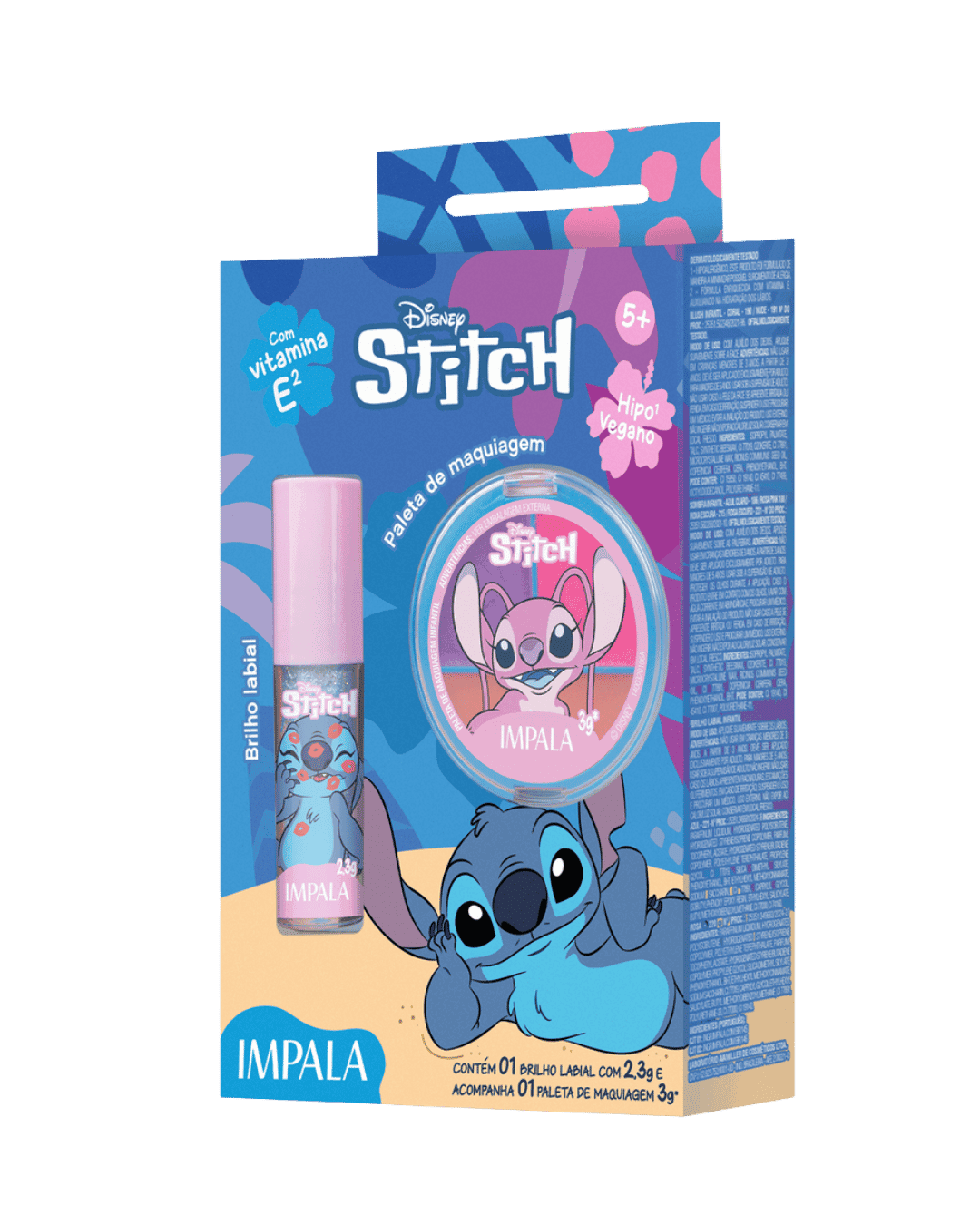 KIT INFANTIL IMPALA 464 STITCH MAQUIAGEM + BRILHO LABIAL