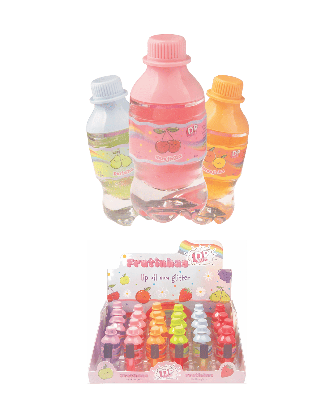 MK1351 LIP OIL COM GLITTER FRUTINHAS DAPOP KIDS CX/24 DAPOP
