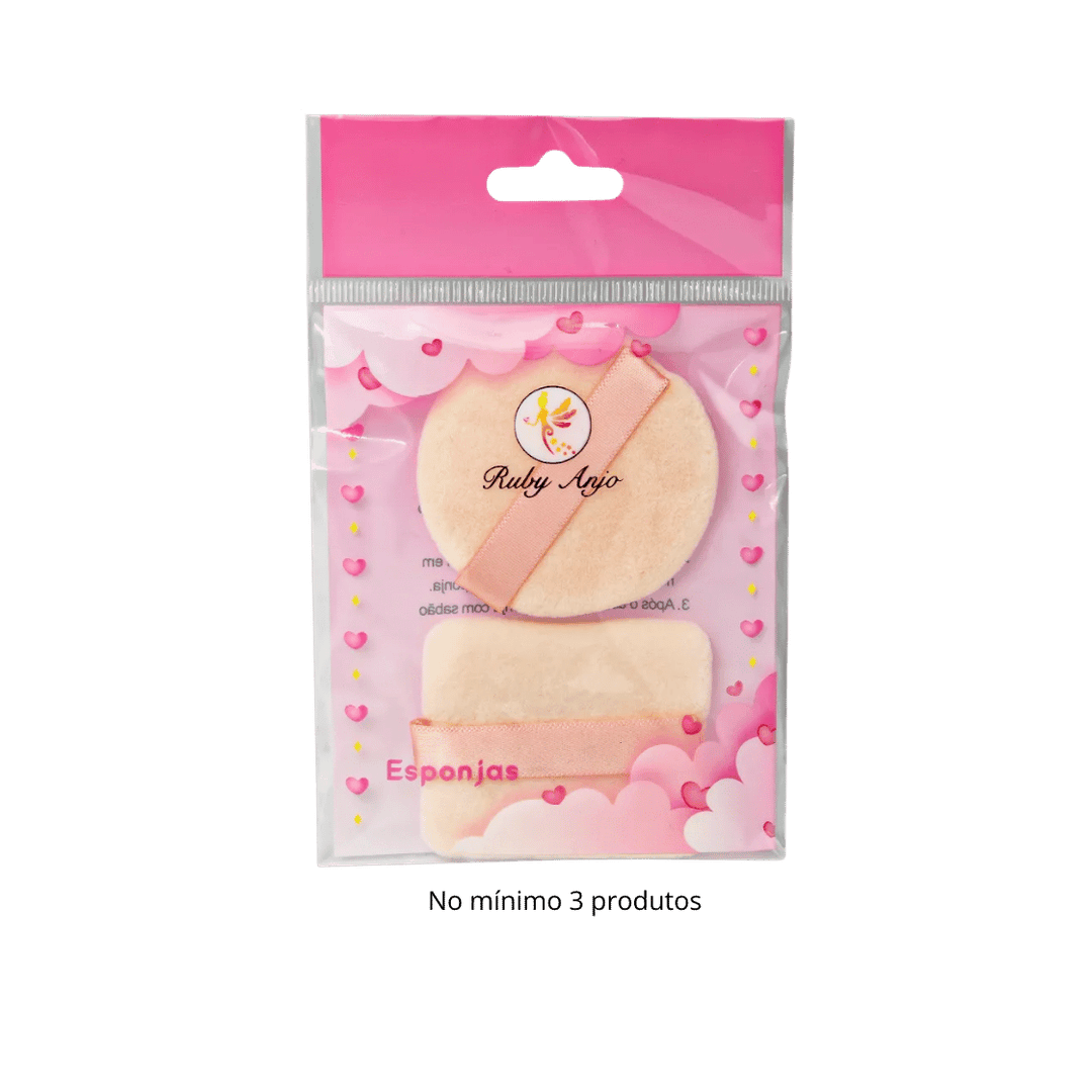 WL055-2 ESPONJA DE MAQUIAGEM C/APOIO RED/QUAD 2UN RUBY ANJO