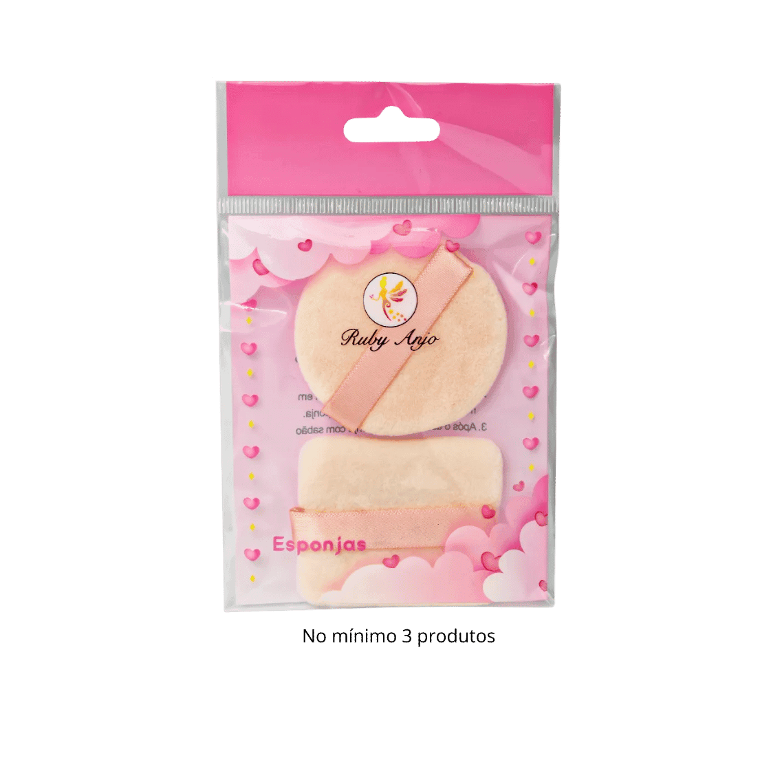 WL055-2 ESPONJA DE MAQUIAGEM C/APOIO RED/QUAD 2UN RUBY ANJO